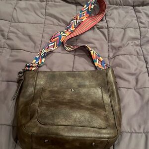 Gray Leather HKCLUT purse.